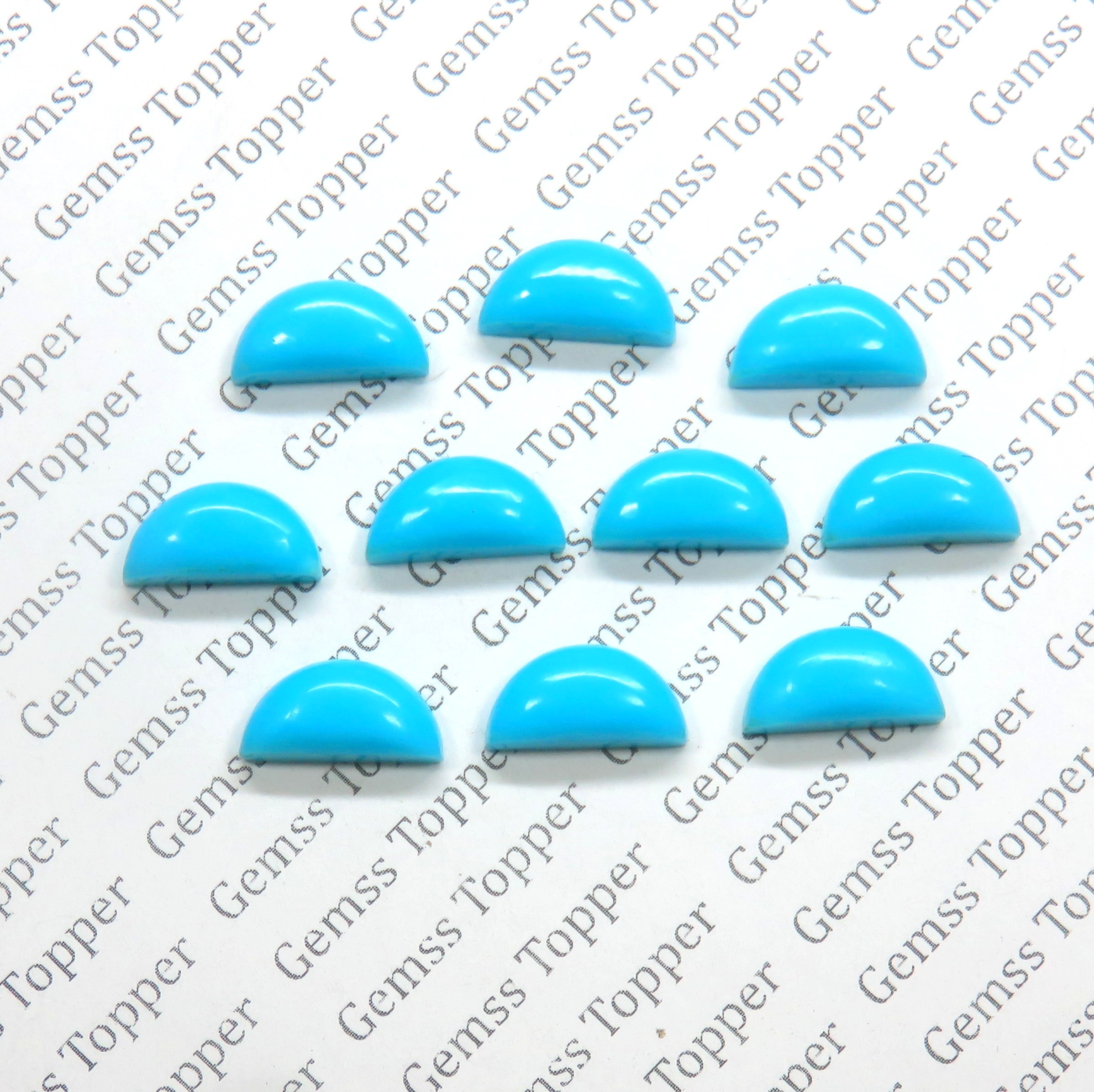 Sleeping Beauty Turquoise 6x12 mm D Shape Cabochon